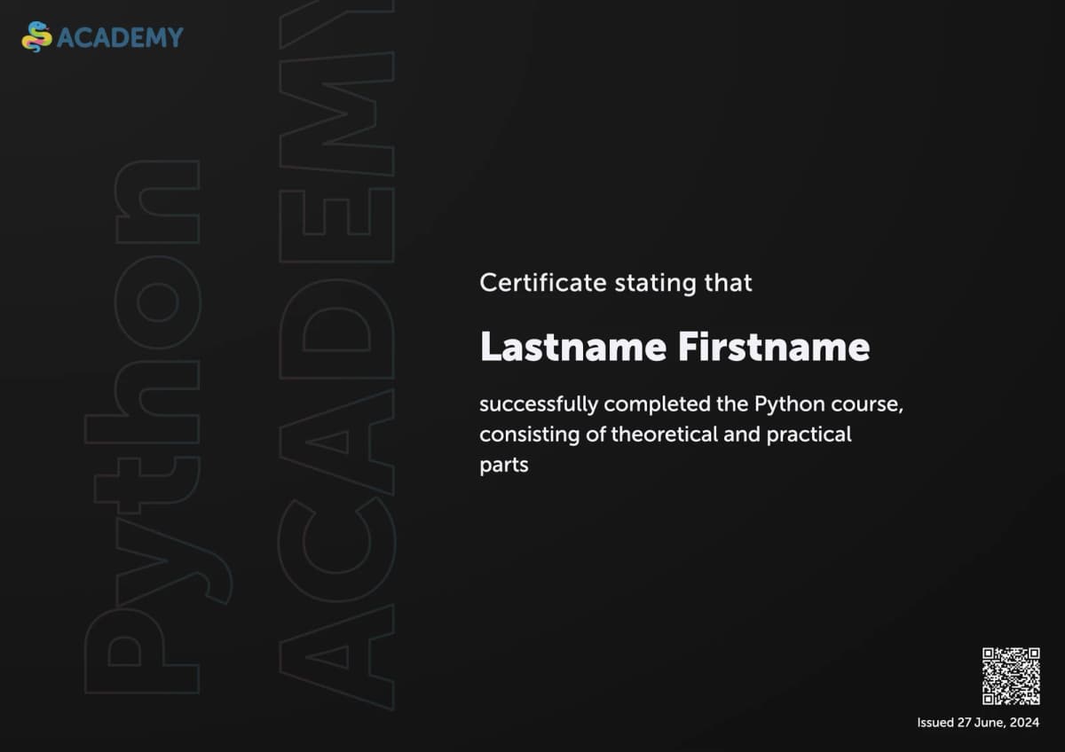 Certificate Preview
